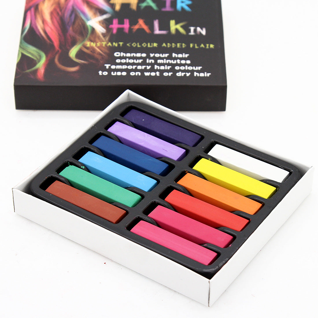 12-color Short Hair Coloring Chalk Disposable Hair Coloring Pen