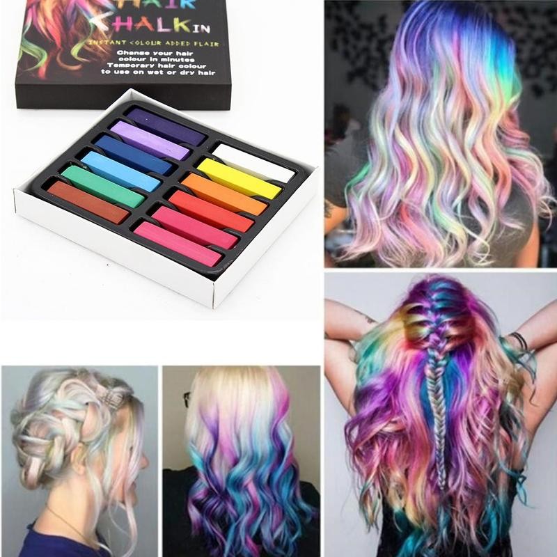 12-color Short Hair Coloring Chalk Disposable Hair Coloring Pen