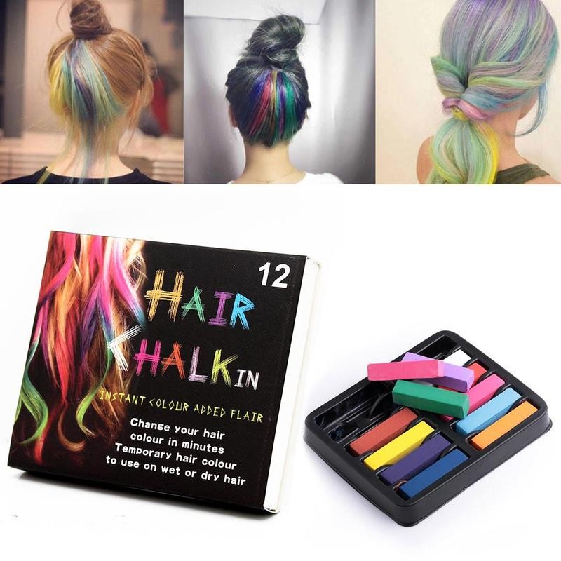 12-color Short Hair Coloring Chalk Disposable Hair Coloring Pen