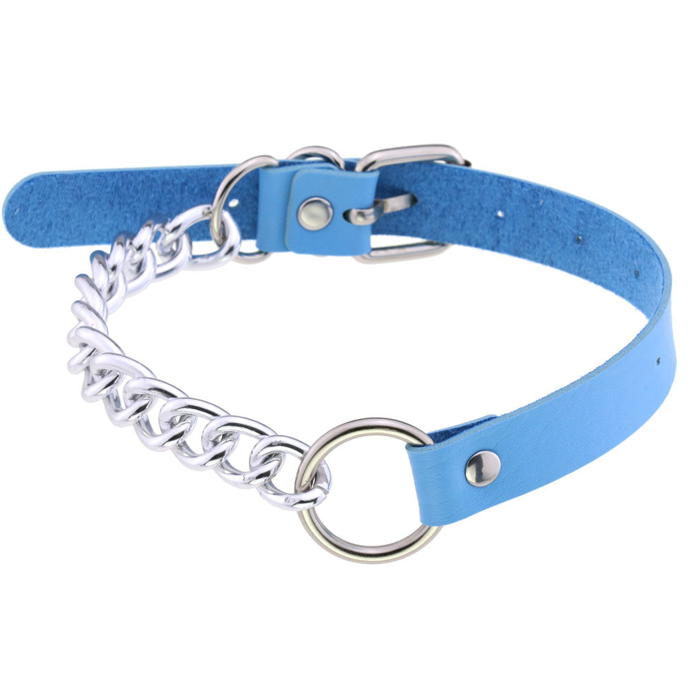 Leather Ring Neckband Necklace O-ring Neck Band