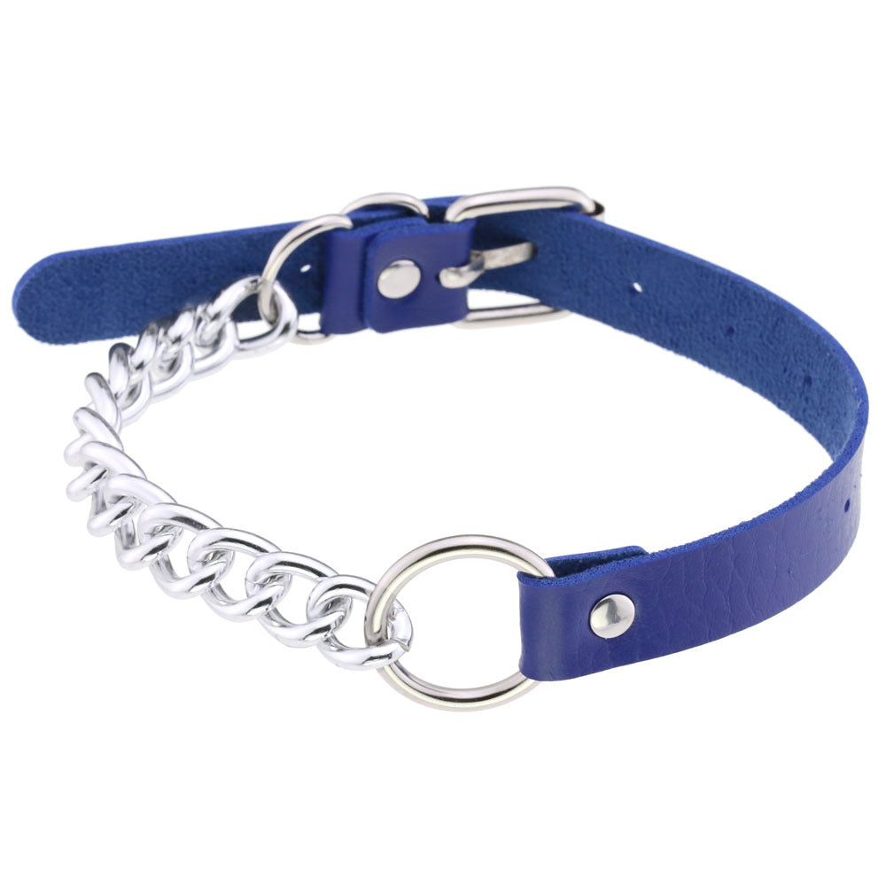 Leather Ring Neckband Necklace O-ring Neck Band